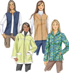 5683 BUTTERICK EASY ZIPPY UNLINED VEST OR JACKET PATTERN  XS - MED 4-14